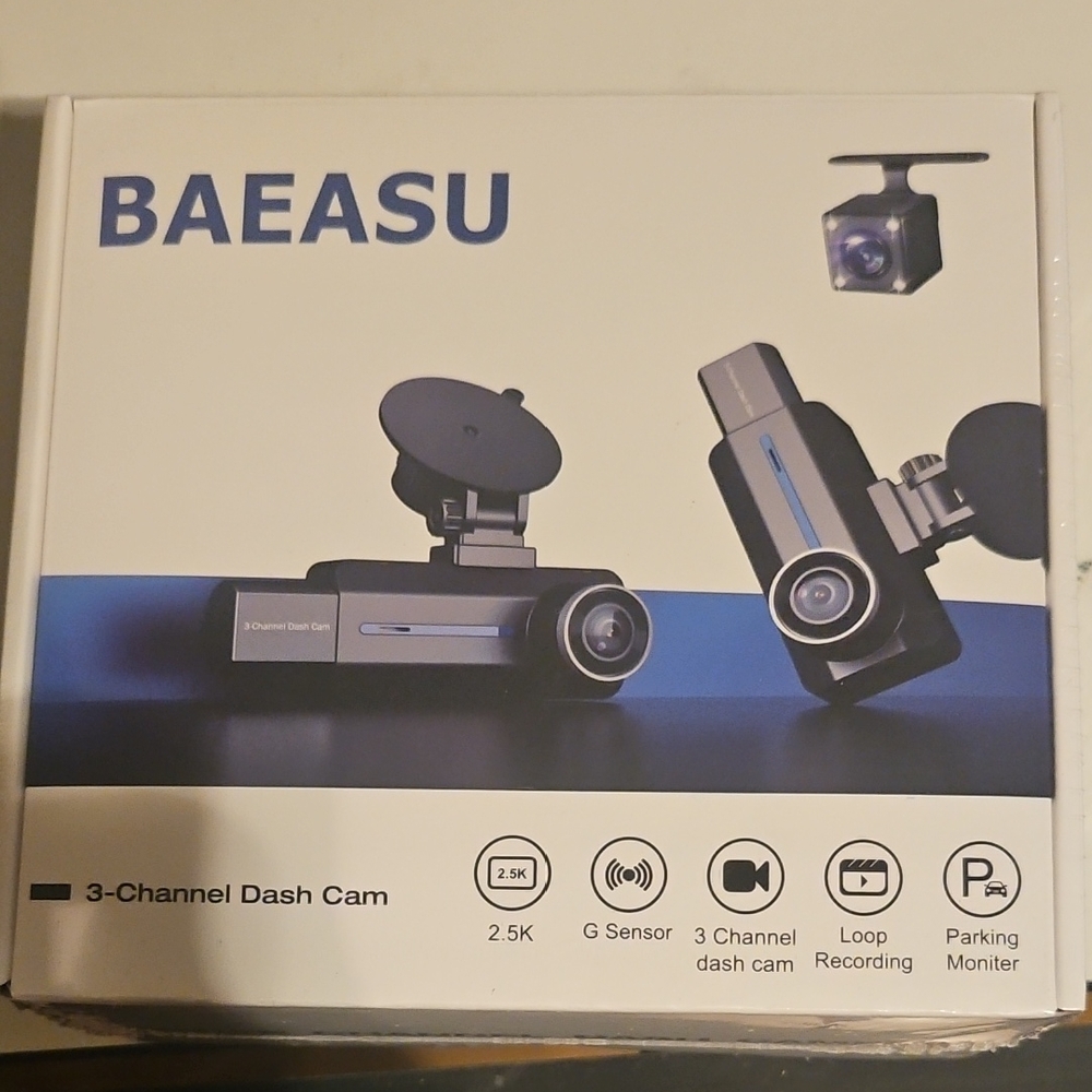 Black 3-Channel Dash Cam